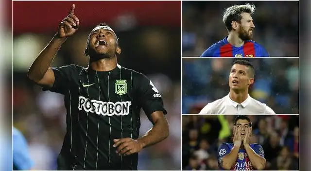 Miguel Borja pone en jaque a Lionel Messi, Cristiano Ronaldo y Luis Suárez. Miguel Borja pone en jaque a Lionel Messi, Cristiano Ronaldo y Luis Suárez.