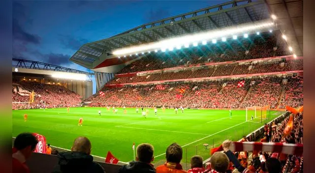 Estadio Anfield del Liverpool en Inglaterra.