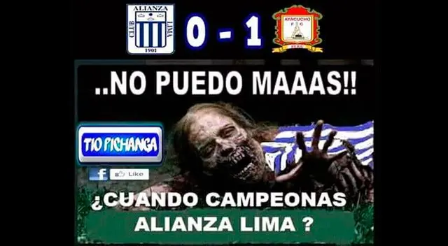 Graciosos memes sobre la nueva caída de Alianza Lima ante Ayacucho FC. Graciosos memes sobre la nueva caída de Alianza Lima ante Ayacucho FC.