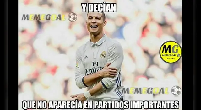 Memes sobre Cristiano Ronaldo y sus goles en el Real Madrid vs. Atlético Madrid. Memes sobre Cristiano Ronaldo y sus goles en el Real Madrid vs. Atlético Madrid.