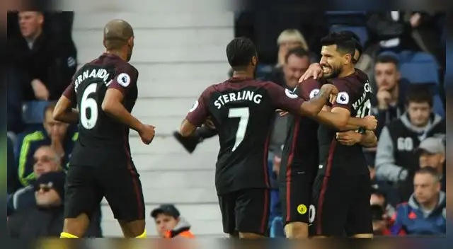Manchester City vs. Burnley EN VIVO ONLINE Sergio Agüero celebra su gol  