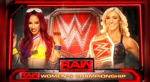 En WWE Monday Night Raw, Sasha Banks vs. Charlotte, por el campeonato femenino.