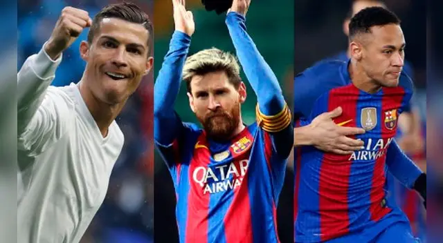 Cristiano Ronaldo, Lionel Messi y Neymar son los que más destacan del pelotón de 55 jugadores. Cristiano Ronaldo, Lionel Messi y Neymar son los que más destacan del pelotón de 55 jugadores.