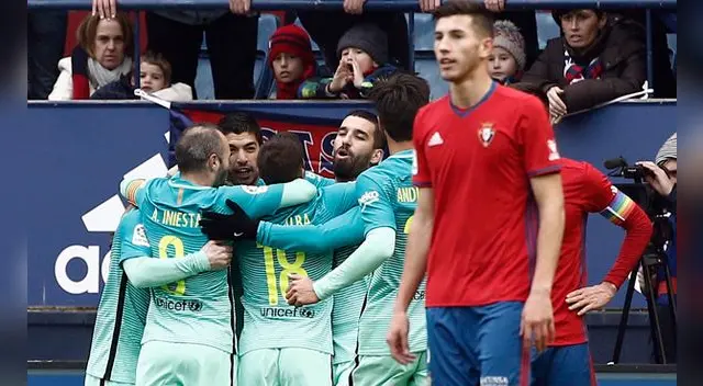 Barcelona vs. Osasuna EN VIVO: Luis Suárez celebra la apertura del marcador 