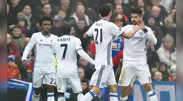 Chelsea vs. Crystal Palace : Diego Costa celebra su tanto 