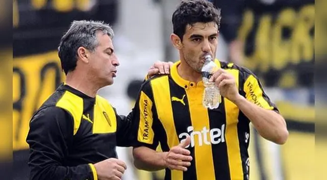Pablo Bengoechea y Luis Aguiar durante su etapa en Peñarol.