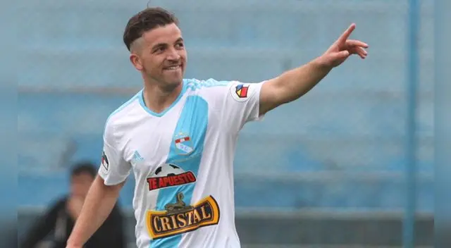 Gabriel Costa celebra un gol con Sporting Cristal. Gabriel Costa celebra un gol con Sporting Cristal.