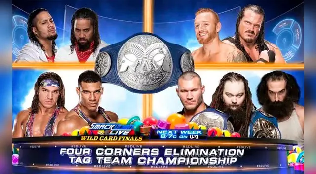 En el SmackDown Live, The Wyatt Family vs American Alpha vs Heath Slater & Rhyno vs The Usos.