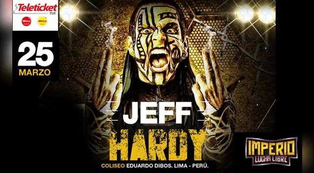 Jeff Hardy "Brother Nero" estará este 25 de Marzo en Lima Jeff Hardy "Brother Nero" estará este 25 de Marzo en Lima