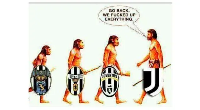 Juventus presentó su nuevo logo y generó burlas en Facebook y Twitter. Fuente: Internet