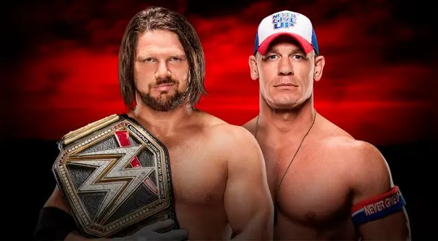 En WWE Royal Rumble, AJ Styles vs. John Cena, por el campeonato de la compañía. Fuente: WWE En WWE Royal Rumble, AJ Styles vs. John Cena, por el campeonato de la compañía. Fuente: WWE