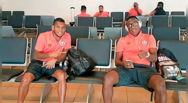 Luis Tejada y Alberto Quintero en el Aeropuerto Jorge Chávez. Luis Tejada y Alberto Quintero en el Aeropuerto Jorge Chávez.
