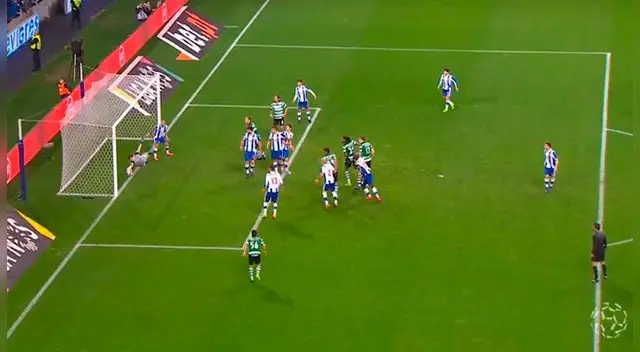 Iker Casillas hizo una espectacular atajada en el Porto vs. Sporting de Lisboa.