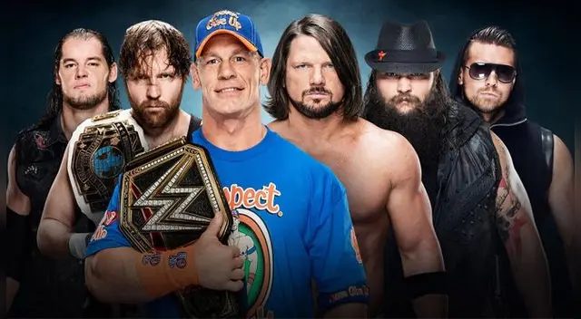 En WWE Elimination Chamber 2017, John Cena vs. AJ Styles vs. Dean Ambrose, vs. Bray Wyatt vs. The Miz vs. Baron Corbin. En WWE Elimination Chamber 2017, John Cena vs. AJ Styles vs. Dean Ambrose, vs. Bray Wyatt vs. The Miz vs. Baron Corbin.