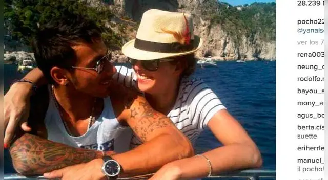 Pocho Lavezzi con su novia 
