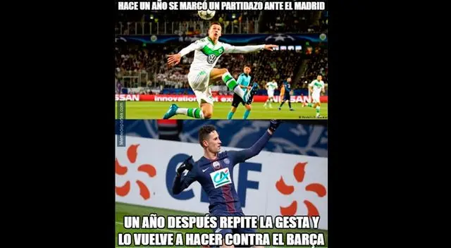 Memes del partido entre Barcelona y PSG en el Parque de los Príncipes.