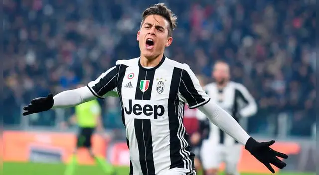 Paulo Dybala celebra un gol al Milan por la Copa Italia.