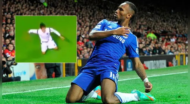 Futbolista quiso imitar el festejo típico de Didier Drogba, pero acabó haciendo el ridículo