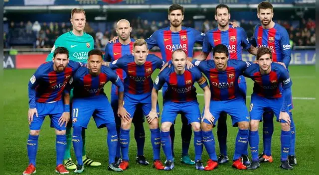 El once del Barcelona en un partido del 2017. El once del Barcelona en un partido del 2017.