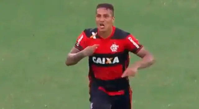 Paolo Guerrero celebra su golazo con el Flamengo. Paolo Guerrero celebra su golazo con el Flamengo.