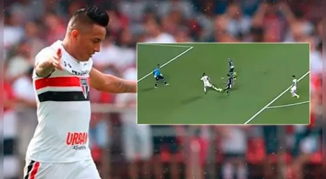 Christian Cueva y su jugadón antes del primer gol del Sao Paulo: gran control de balón y huacha