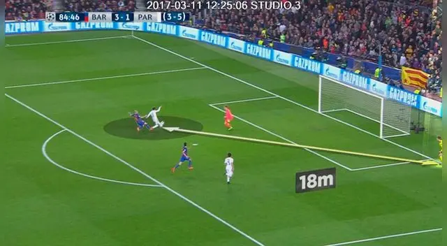 Claro penal de Mascherano a Di María que no fue cobrado. Era expulsión por ser último hombre. 