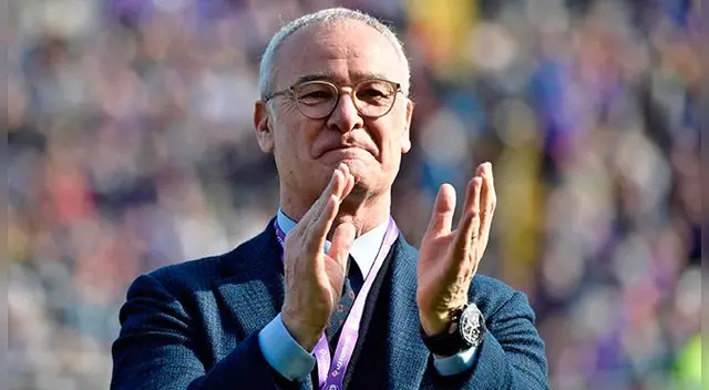 Claudio Ranieri durante un homenaje en la Serie A.