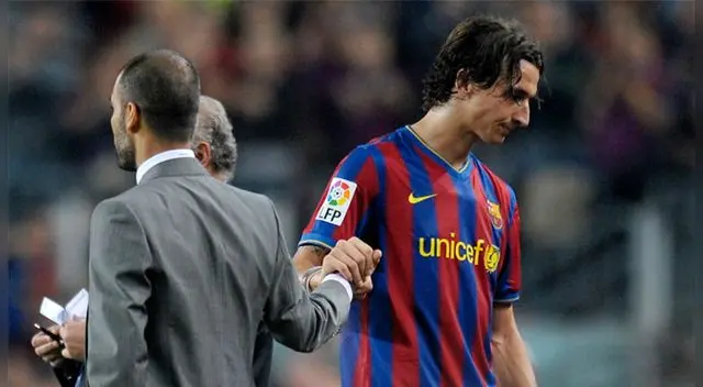 Zlatan Ibrahimovic y Pep Guardiola durante su etapa en el Barcelona. Zlatan Ibrahimovic y Pep Guardiola durante su etapa en el Barcelona.