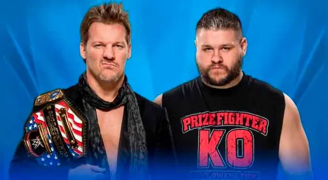 En WWE Wrestlemania 33, Chris Jericho (c) vs. Kevin Owens, por el Campeonato de los Estados Unidos. Fuente: WWE