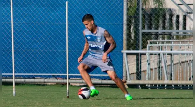 Beto da Silva durante un entrenamiento del Gremio de Porto Alegre.