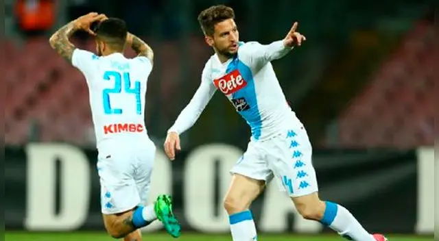 Dries Mertens celebra su gol con el Napoli a la Juventus. Dries Mertens celebra su gol con el Napoli a la Juventus.
