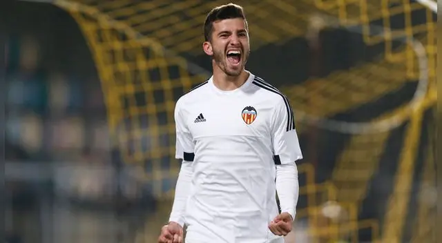 José Luis Gayà celebra un gol con el Valencia. José Luis Gayà celebra un gol con el Valencia.