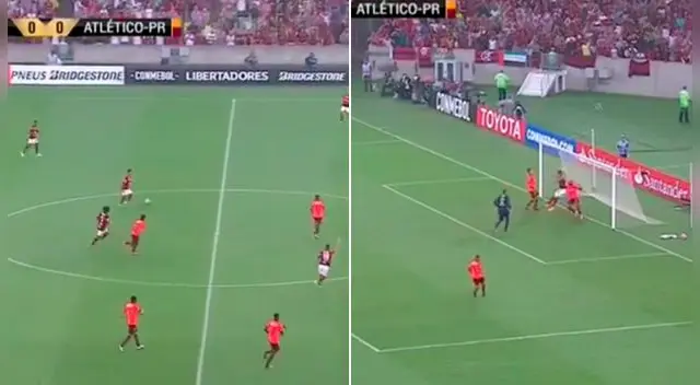 En el Flamengo vs. Atlético Paranaense, Paolo Guerrero metió un golazo tras pase de Miguel Trauco en la Copa Libertadores.