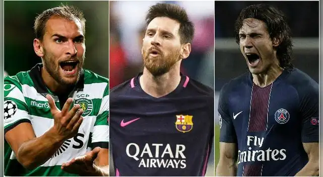 Bas Dost, Lionel Messi y Edinson Cavani, máximos goleadores de Europa.