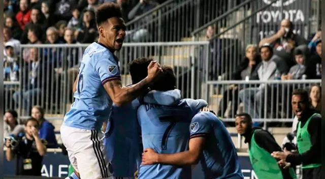 Alexander Callens celebra un gol del New York City