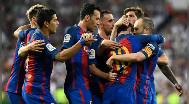 Lionel Messi celebra uno de sus goles al Real Madrid. Lionel Messi celebra uno de sus goles al Real Madrid.