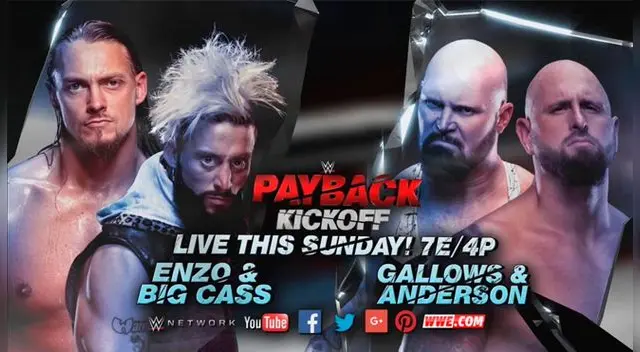 En el WWE Payback 2017, Enzo Amore & Big Cass vs. Luke Gallows y Karla Anderson. Fuente: WWE