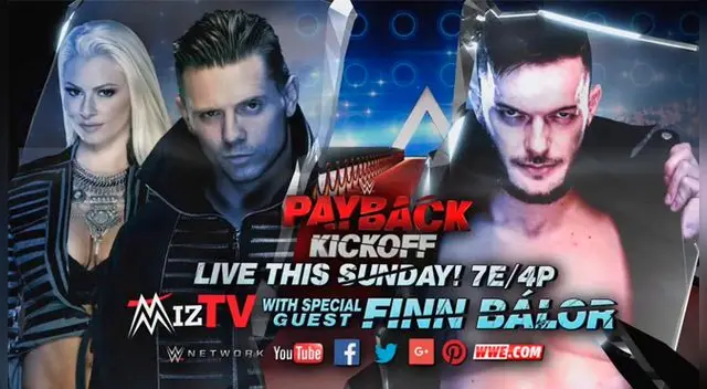 En el WWE Payback 2017, The Miz entrevistará a Finn Bálor en el Kickoff. Fuente: WWE