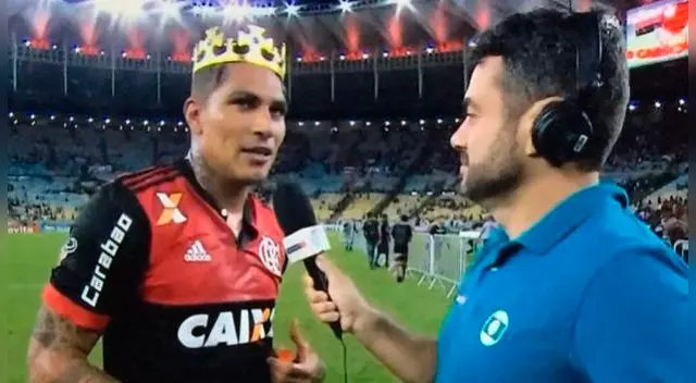Paolo Guerrero al borde del llanto en sus declaraciones tras campeonar con Flamengo.