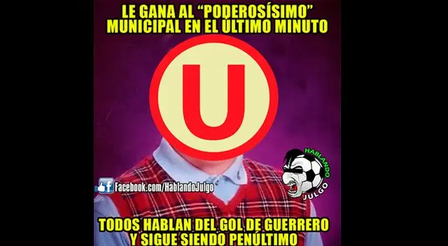 Victoria de Universitario de Deportes provocó graciosos memes. Foto: Internet