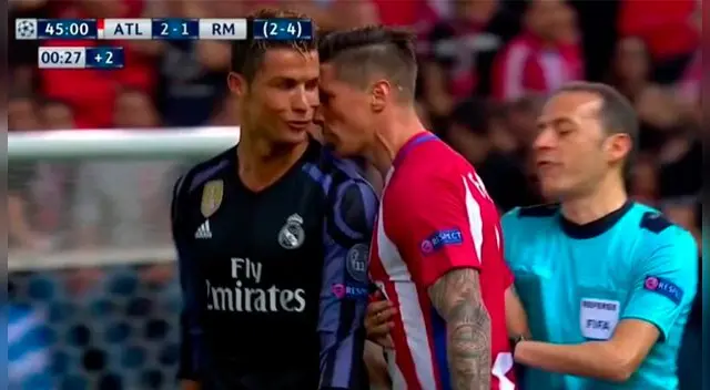 En el Real Madrid vs. Atlético Madrid, Cristiano Ronaldo y Fernando Torres tuvieron un fuerte careo. En el Real Madrid vs. Atlético Madrid, Cristiano Ronaldo y Fernando Torres tuvieron un fuerte careo.