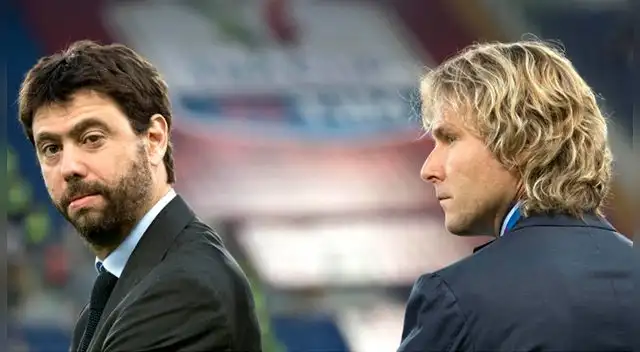 Andrea Agnelli, presidente de la Juventus y Pavel Nedved, vice-presidente de Juventus.