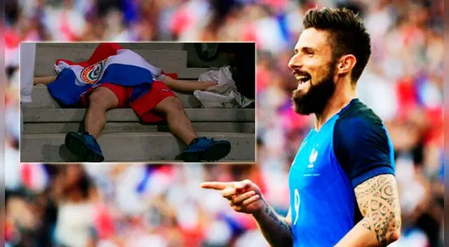 Hincha de Paraguay se vuelve viral luego de 'desplomarse' tras goleada de Francia