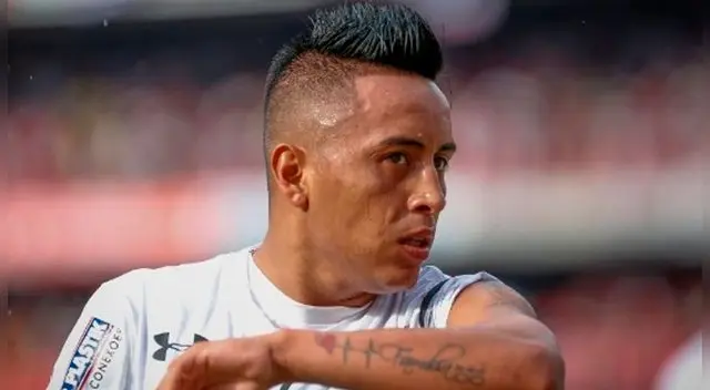 Christian Cueva celebra un gol con Sao Paulo. Christian Cueva celebra un gol con Sao Paulo.