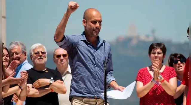 Pep Guardiola dio un polemico discurso sobre el referéndum catalán.