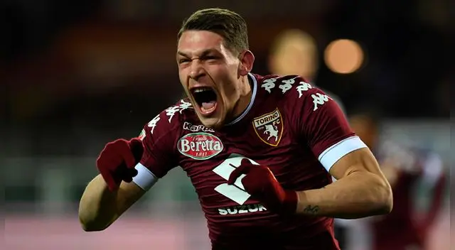 Andrea Belotti celebra un gol con el Torino.