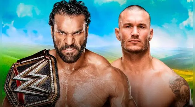 WWE Money in the Bank 2017. Jinder Mahal vs. Randy Orton por el título de la WWE. Foto WWE.
