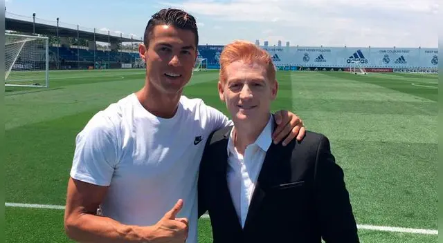 Cristiano Ronaldo y Martín Liberman tras su entrevista en Valdebebas.