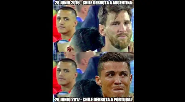 Memes de la derrota de Portugal en penales ante Chile por la Copa Confederaciones 2017. Foto: Internet. Memes de la derrota de Portugal en penales ante Chile por la Copa Confederaciones 2017. Foto: Internet.