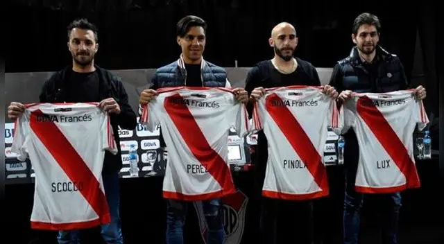 Ignacio Scocco, Enzo Pérez, Javier Pinola y Germán Lux. Ignacio Scocco, Enzo Pérez, Javier Pinola y Germán Lux.